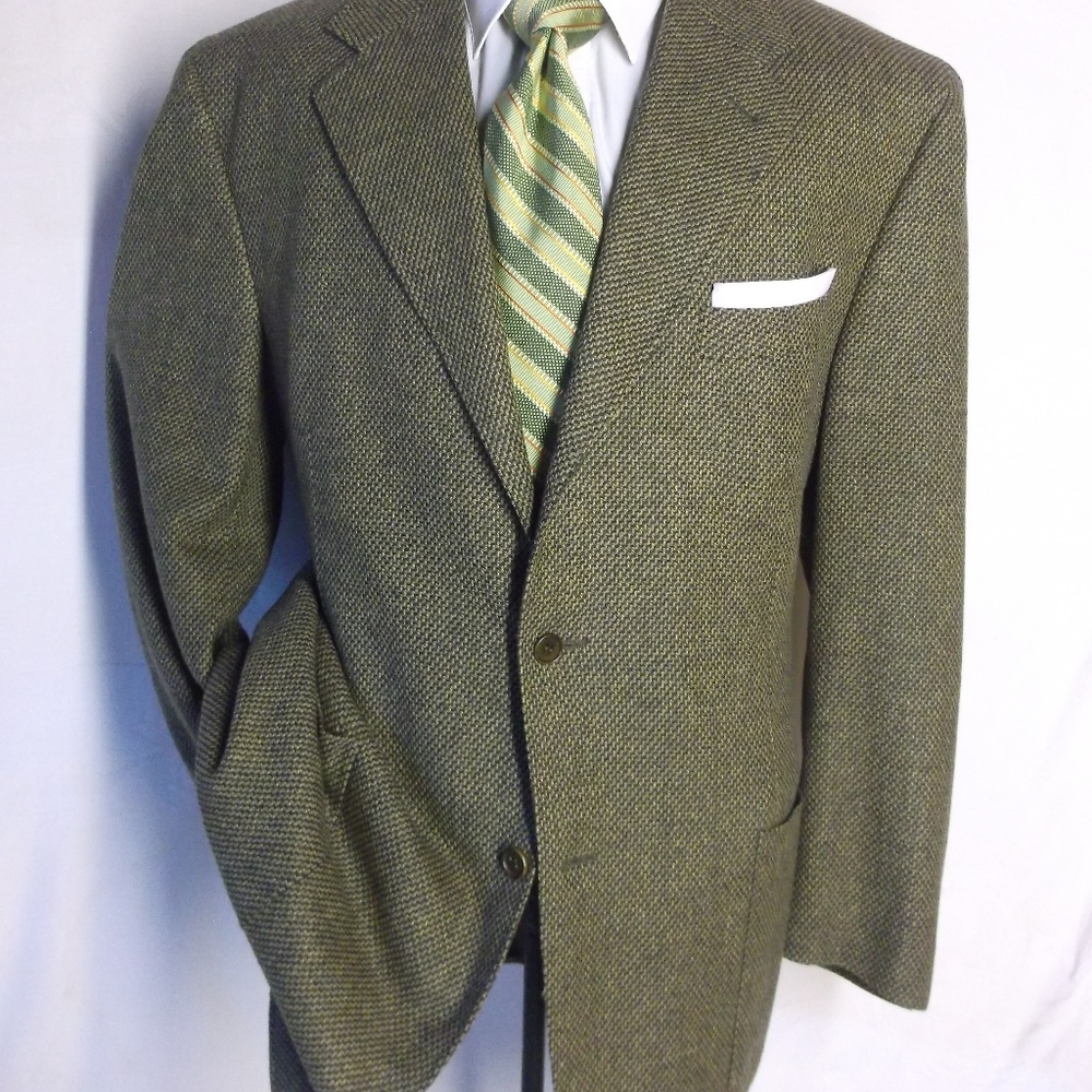 Canali Green Black Pattern 3Button Sport Jacket 46